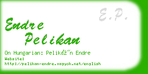 endre pelikan business card